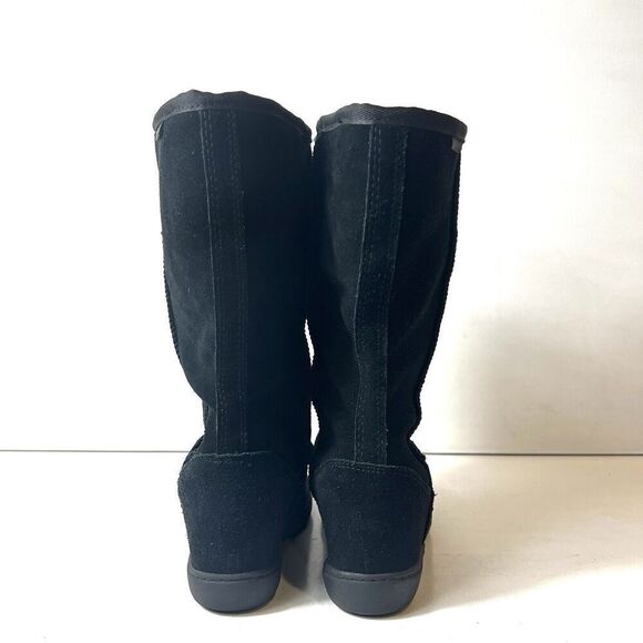 SKCH+3 Skechers Womens Sz 6 Black Suede Pull On Hidden Wedge Comfort Casual Boot - Picture 8 of 11